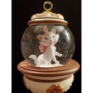 2010 Disney Marie Aristocats Christmas Ornament Glitter Snow Globe
